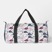 Individuelle Name Niedliches Fischmuster Duffle Bag (Vorderseite)