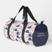Individuelle Name Niedliches Fischmuster Duffle Bag (Rechte Ecke)