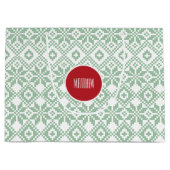 Individuelle Name Nordic Snowflake Pattern Große Geschenktüte (Vorderseite)