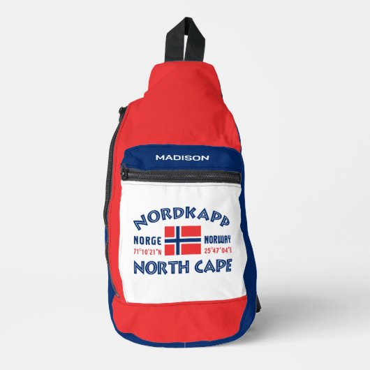 Individuelle Name Nordkapp Norwegen Crossbody Bag (Vorderseite)