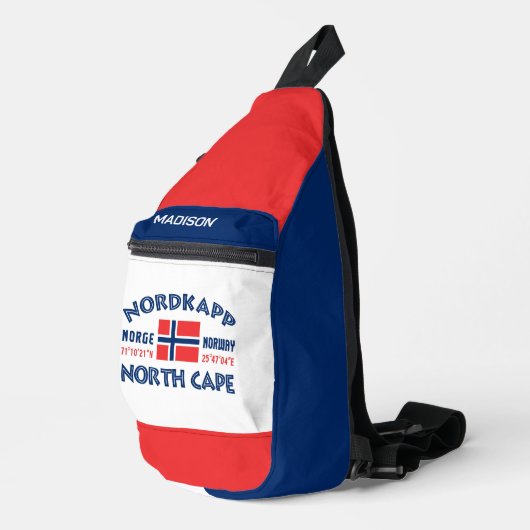 Individuelle Name Nordkapp Norwegen Crossbody Bag (Rechte Ecke)