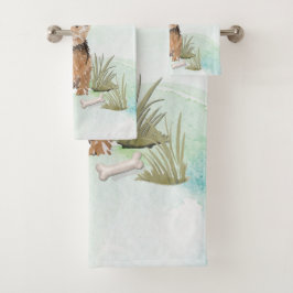 Individuelle Name Norfolk Terrier Pet Dog Badhandtuch Set