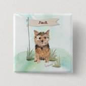 Individuelle Name Norfolk Terrier Pet Dog Button (Vorderseite)