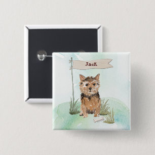 Individuelle Name Norfolk Terrier Pet Dog Button