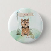 Individuelle Name Norfolk Terrier Pet Dog Button (Vorderseite)