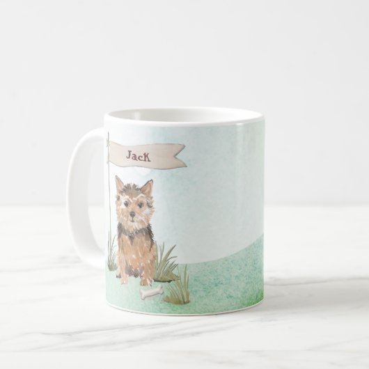 Individuelle Name Norfolk Terrier Pet Dog Kaffeetasse (Vorderseite Links)