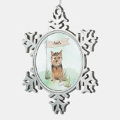 Individuelle Name Norfolk Terrier Pet Dog Schneeflocken Zinn-Ornament (Rechts)