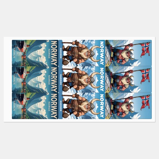 Individuelle Name Norwegen Etiketten (Blatt)