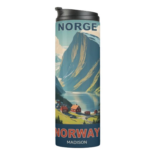 Individuelle Name Norwegen Thermosbecher (Nach rechts gedreht)