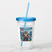 Individuelle Name Norwegischer Troll Acryltrinkbecher (Rückseite)