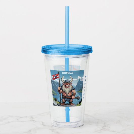 Individuelle Name Norwegischer Troll Acryltrinkbecher (Vorderseite)