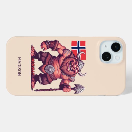 Individuelle Name Norwegischer Troll Case-Mate iPhone Hülle (Rückseite (Horizontal))