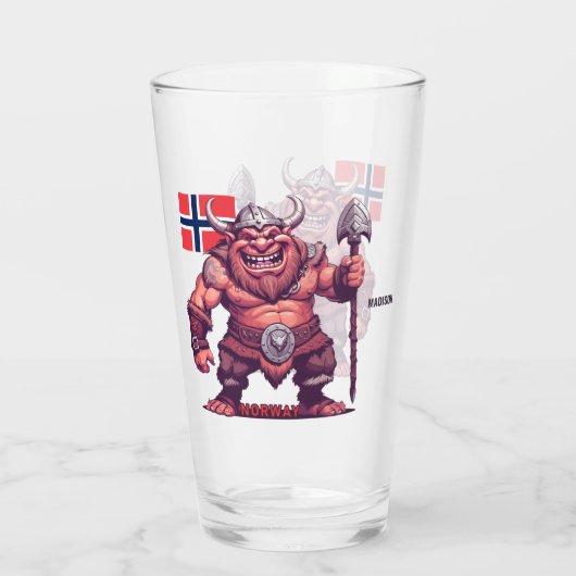 Individuelle Name Norwegischer Troll Glas (Rückseite)