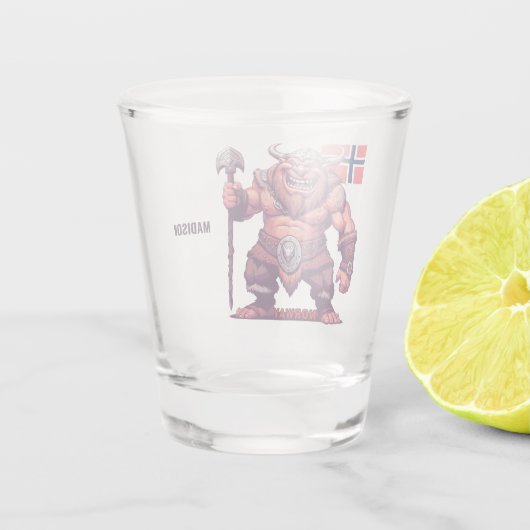 Individuelle Name Norwegischer Troll Schnapsglas (Rückseite)