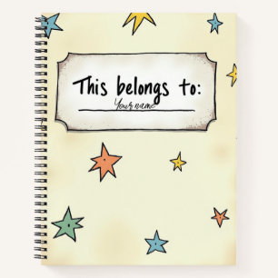 Individuelle Name-Notebook-Abdeckung mit Doodle-St Notizblock