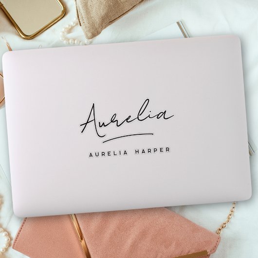 Individuelle Name Notebook mit modernen Signaturen Aufkleber