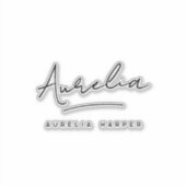 Individuelle Name Notebook mit modernen Signaturen Aufkleber (Vorderseite)