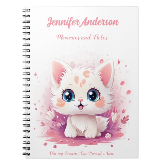 Individuelle Name-Notebook mit Niedlicher Kawaii-K Notizblock (Vorderseite)