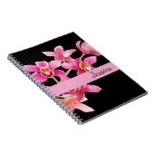 Individuelle Name Notebook-Rosa Orchids Notizblock (Rechte Seite)