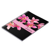 Individuelle Name Notebook-Rosa Orchids Notizblock (Linke Seite)