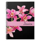 Individuelle Name Notebook-Rosa Orchids Notizblock (Vorderseite)