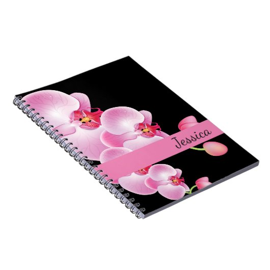 Individuelle Name Notebook-Rosa Orchids Notizblock (Rechte Seite)