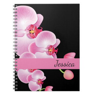 Individuelle Name Notebook-Rosa Orchids Notizblock