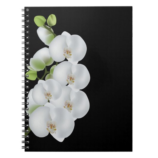 Individuelle Name Notebook-White Orchids Notizblock (Vorderseite)