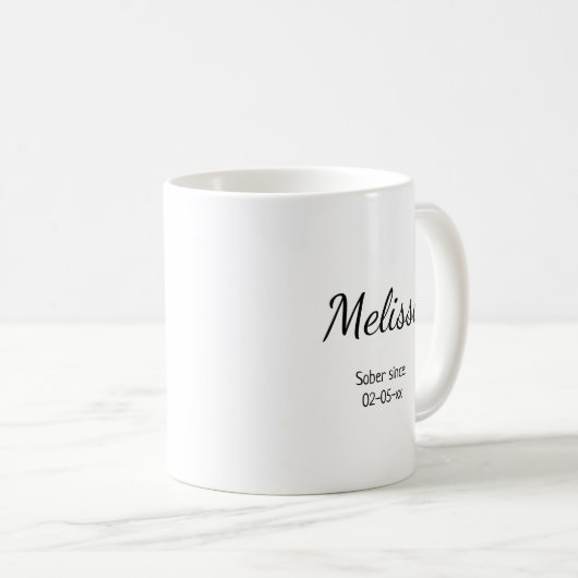 Individuelle Name & nüchtern Datum glücklich Freud Kaffeetasse (VorderseiteRechts)