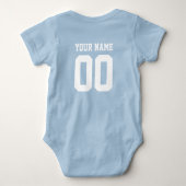 Individuelle Name Number Baby Football Jersey Body Baby Strampler (Rückseite)