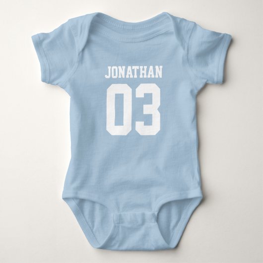 Individuelle Name Number Baby Sport Jersey Bodysui Baby Strampler (Vorderseite)