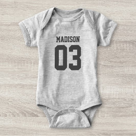 Individuelle Name Number Baby Sport Jersey Bodysui Baby Strampler