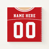 Individuelle Name & Number Football Red Jersey Notizbuch (Rückseite)