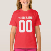 Individuelle Name Number Girls' Football Jersey Sh T-Shirt (Vorderseite)