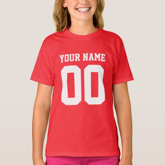 Individuelle Name Number Girls' Football Jersey Sh T-Shirt (Vorderseite)