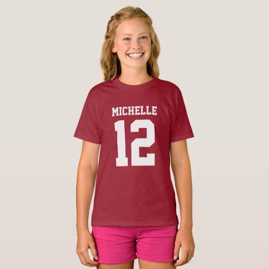 Individuelle Name Number Girls Sport Jersey T - Sh T-Shirt (Vorne ganz)