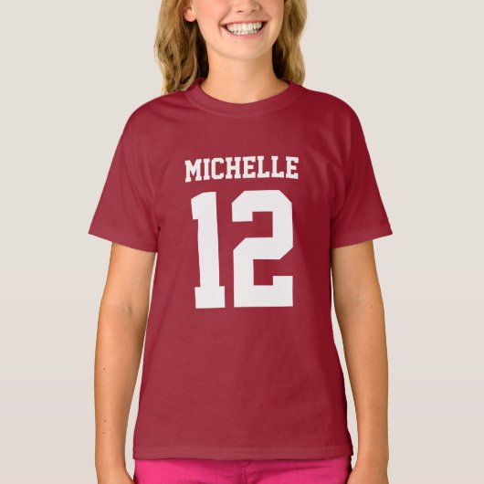 Individuelle Name Number Girls Sport Jersey T - Sh T-Shirt (Vorderseite)