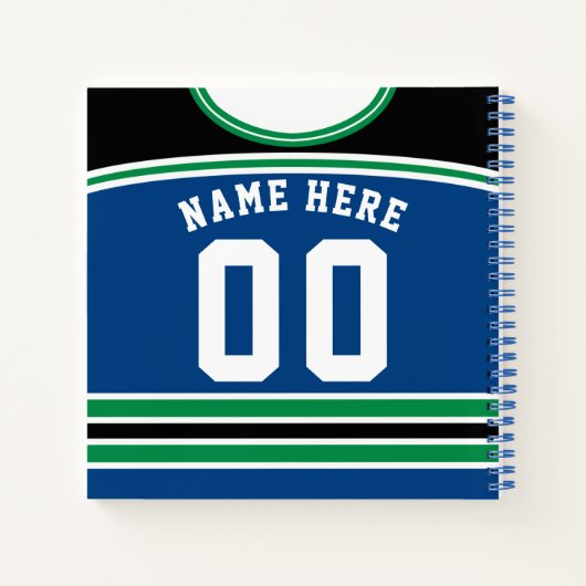 Individuelle Name Number Ice Hockey Jersey-Vorlage Notizblock (Rückseite)