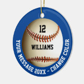 Individuelle Name Number Message Baseball Keramik Ornament (Links)