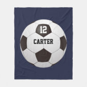 Individuelle Name Number Soccer Ball Blue Fleecedecke (Vorderseite)