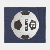 Individuelle Name Number Soccer Ball Blue Fleecedecke (Vorderseite (Horizontal))