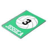 Individuelle Name, Number und Color Volleyball-Not Notizblock (Linke Seite)