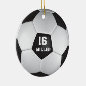 Individuelle Name-Nummer des Fußball-Balls Keramik Ornament (Rechts)