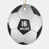 Individuelle Name-Nummer des Fußball-Balls Keramik Ornament (Links)