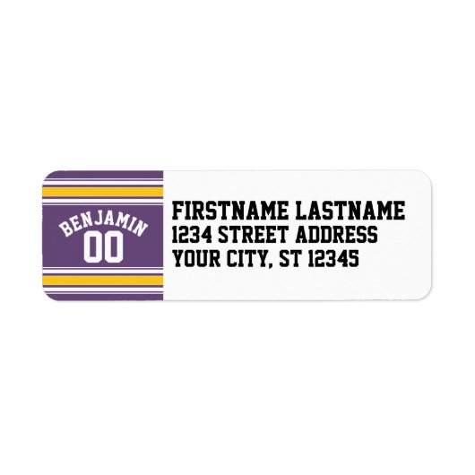 Individuelle Name-Nummer des lila Gelben Jersey St (Vorne)