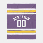 Individuelle Name-Nummer des lila Gelben Jersey St Fleecedecke (Vorderseite)