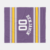 Individuelle Name-Nummer des lila Gelben Jersey St Fleecedecke (Vorderseite (Horizontal))