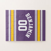 Individuelle Name-Nummer des lila Gelben Jersey St Puzzle (Horizontal)