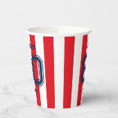 Individuelle Name-Nummer des Red & Navy-Sports-Tea Pappbecher (Links)