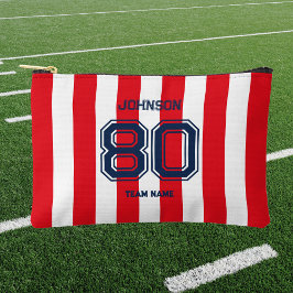 Individuelle Name-Nummer des Red & Navy-Sports-Tea Zubehörtasche